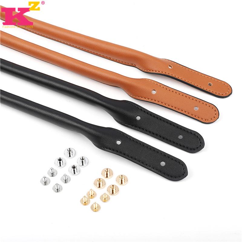 New Solid Color PU Leather Bag Strap and Handle in Black - Replacement Handbag Accessory
