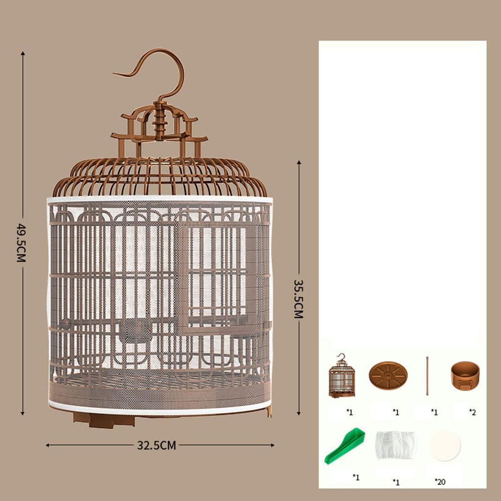 Gabbia per Uccelli Vintage Gabbia per Pappagalli Set Gabbia per Uccelli con Accessori Nido Forniture per Animali Domestici Gabbia per Cocorite Conuri Uccelli Piccoli Fringuelli