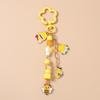 Cute Bee Flower Keychain Women Kawaii Honey Bee Enamel Charm Car Key Chain Bag Backpack Pendant Accessories Keyring Decoration