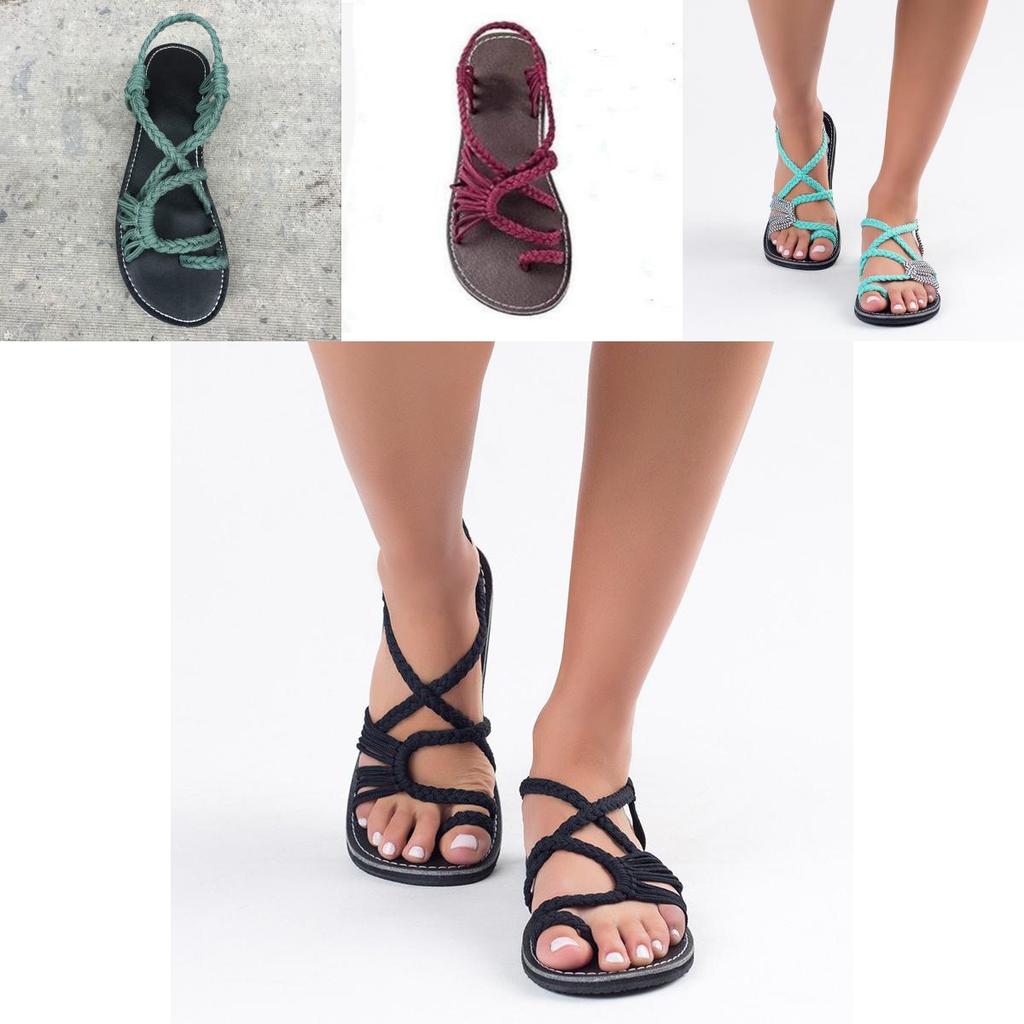 Bohemian Flat Flip Flops Sandals With Elegant Bandages For Stylish Summer Outings