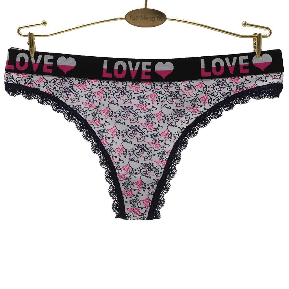 Sexy Thongs G-strings Women Cotton Underwear Panties Paisley Print Ladies Knickers Lingerie for Women 6 Pcs