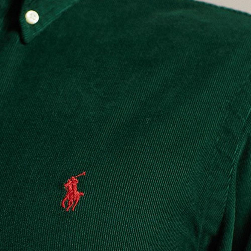 Polo Ralph Lauren FW23 Solid Logo Embroidered Long Sleeve Shirt Men shirts Green MNPOWOV16823126-300