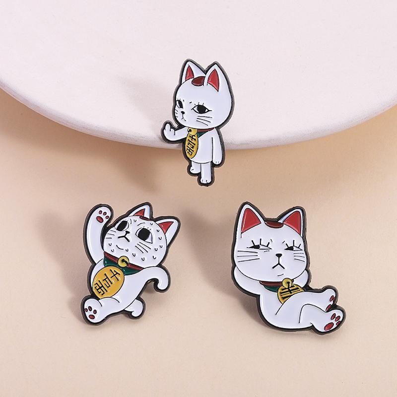 Cartoon Cat Spy Enamel Pin, Fun Anime Brooch, Lapel Badge, Creative Jewelry Gift