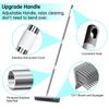 A25F-Rubber Broom With Squeegee And Adjustable Long Handle Pet Hair And Fur Remover Floor Brush For Hardwood Tile And Window