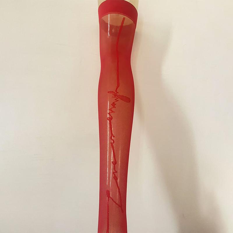 1Pc Wide Neck Rear Vertical Line Thin Nylon Long Socks Stockings Transparent Thigh High Stockings Women Girls Knee High Socks