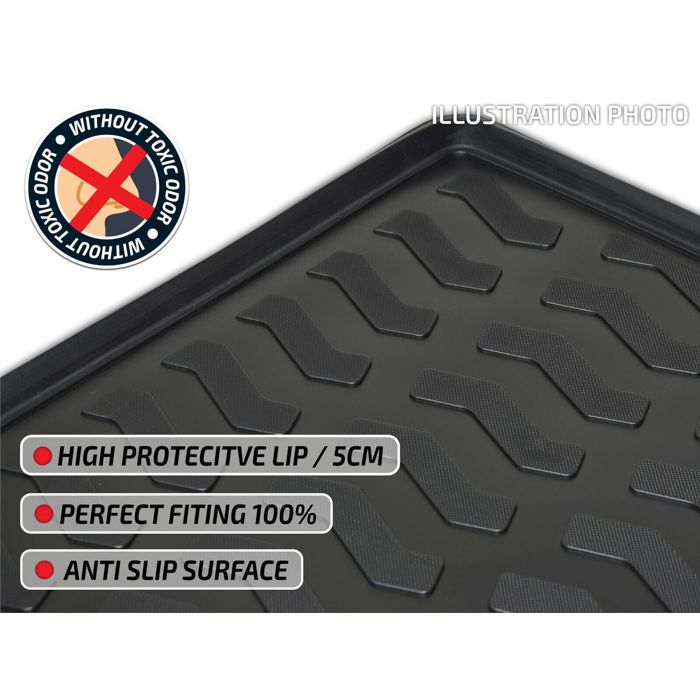 Tapis De Coffre Caoutchouc Premium Pour Volkswagen Touran 2003-2014, Bord Haut, Antidérapant, Inodore, Toutes Saisons