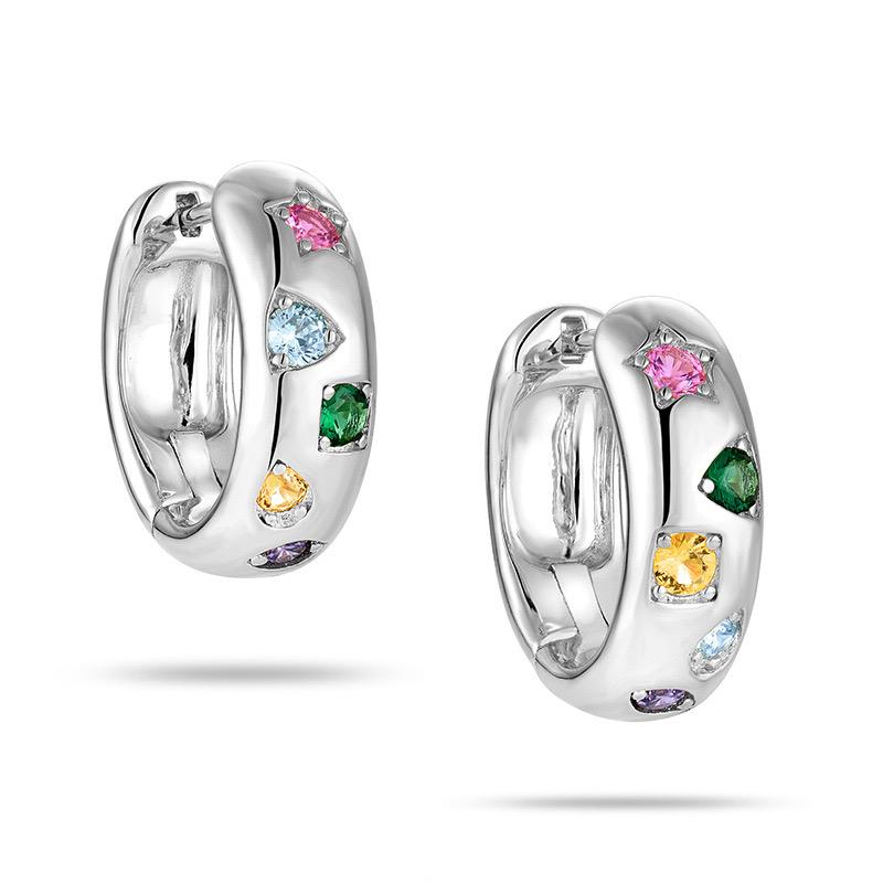 

BF CLUB Silver Color Shinning Colorful CZ Earrings For Women Sexy Girl Fashion Trendy Fine Jewelry Gift Party Wedding pendientes
