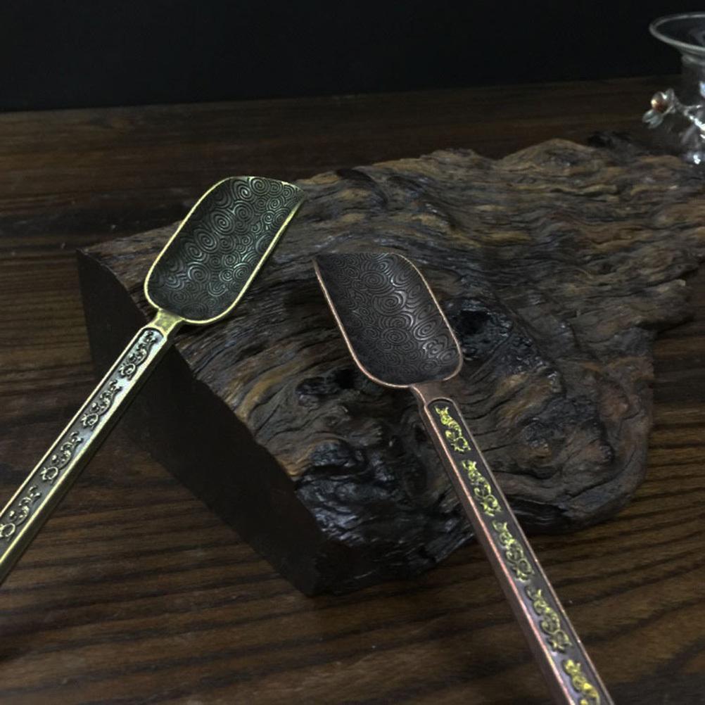 Kupfer Zink Tee Löffel Retro Vintage Stil Für Kaffeebohnen Gemahlener Kaffee Messlöffel Teezubehör Finish