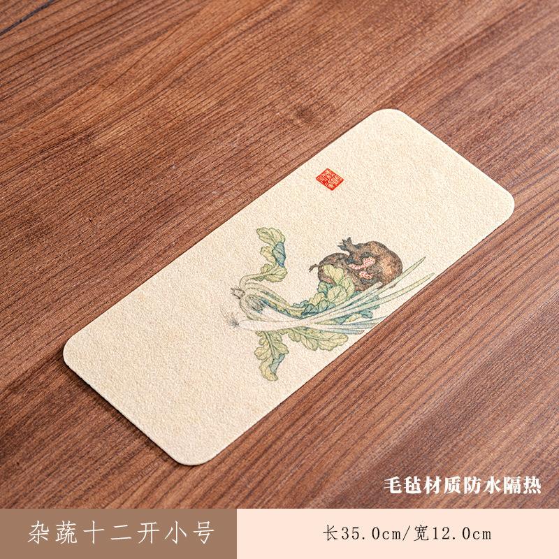 Verschiedenes Gemüse Zwölf Öffnungen Rechteckige Teeuntersetzer Zen Getränkeuntersetzer Esstischdecke Matte Chinesisches Tee-Set Handwerk
