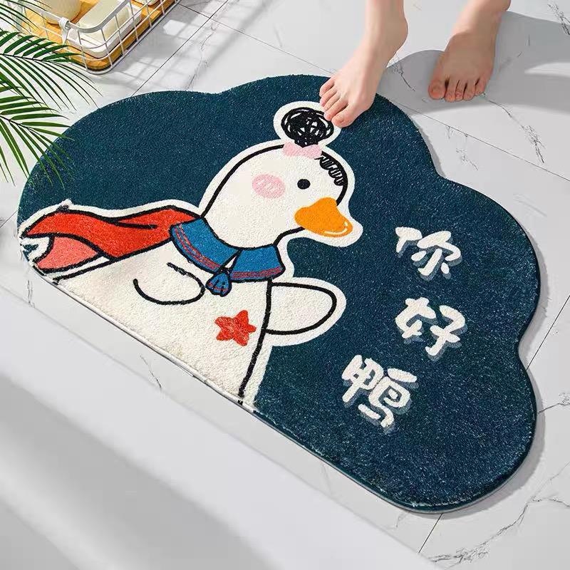 Rainbow Semi-Circular Imitation Cashmere Floor Mat Bathroom Door Suction Door Mat Toilet Cute Soft Non-Slip Foot Mat