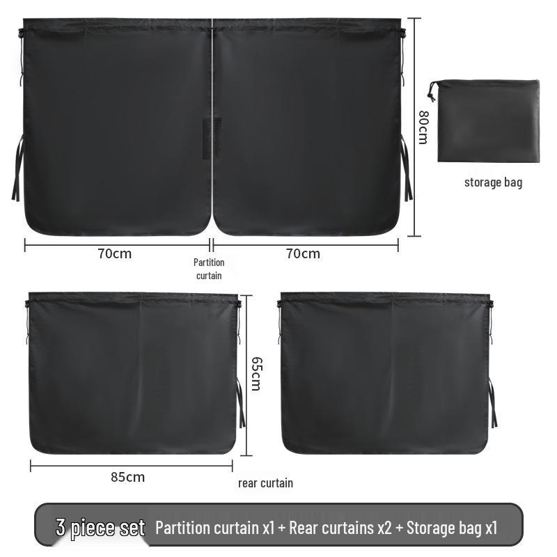 Universal Blackout Car Curtain with Storage: Heat Insulation & Privacy Sunshade