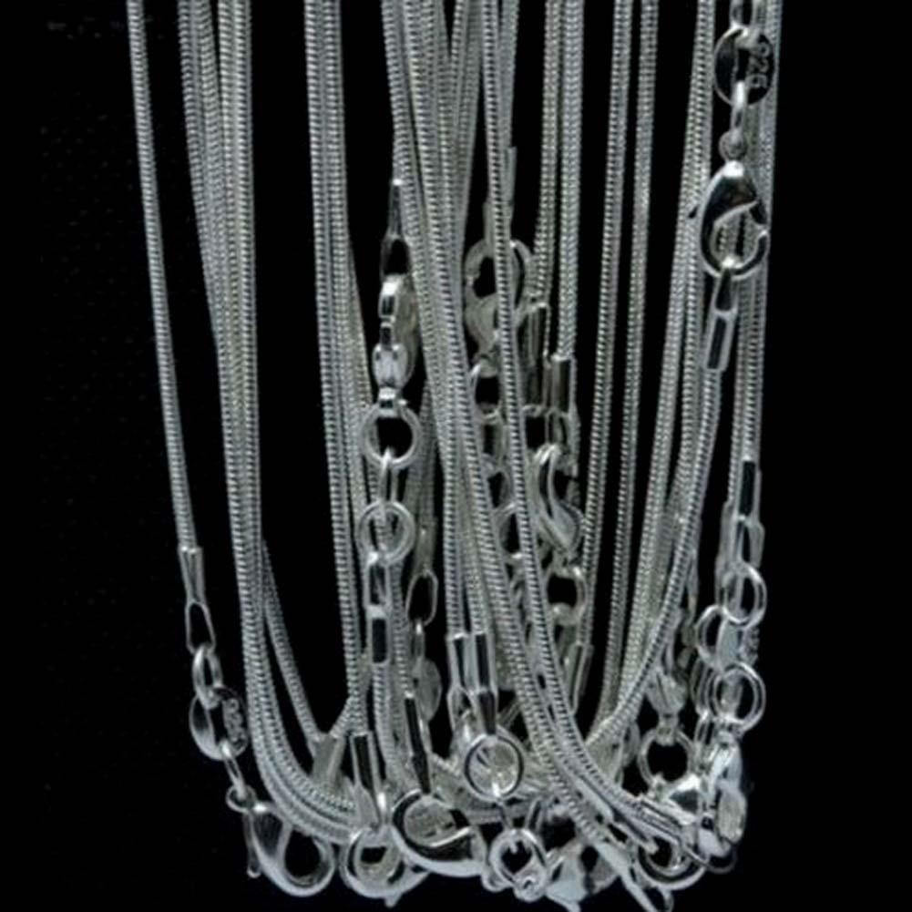 Lots 10PCS Fashion 925 Sterling Solid Silver 1MM Snake Chain Necklace 16-30 Inch Lots 10PCS Fashion 925 Sterling Solid Silver 1MM Snake Chain Necklace 16-30 Inch