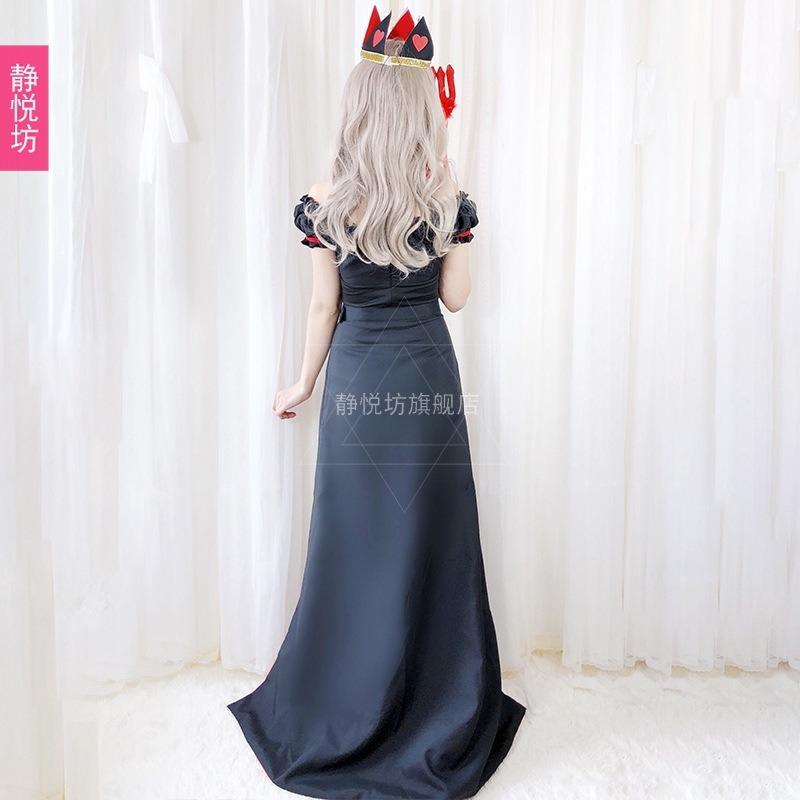 Halloween Wonderland Queen of Hearts Poker Queen Costume Sexy Casino Clown Costume Witch Costume Masquerade