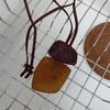 Stylish Geometric Resin & Leather Sweater Chain Necklace