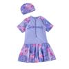 Women's One-Piece Swimsuit with Chest Pads and Swim Cap - Suitable for Students, Children, Hot Springs, and Beach Wear.