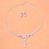 Light Luxury Zircon Bridal Jewelry Two-Piece Set Wedding Dress Accessories Flower Earrings Necklace Set Jewelry Set