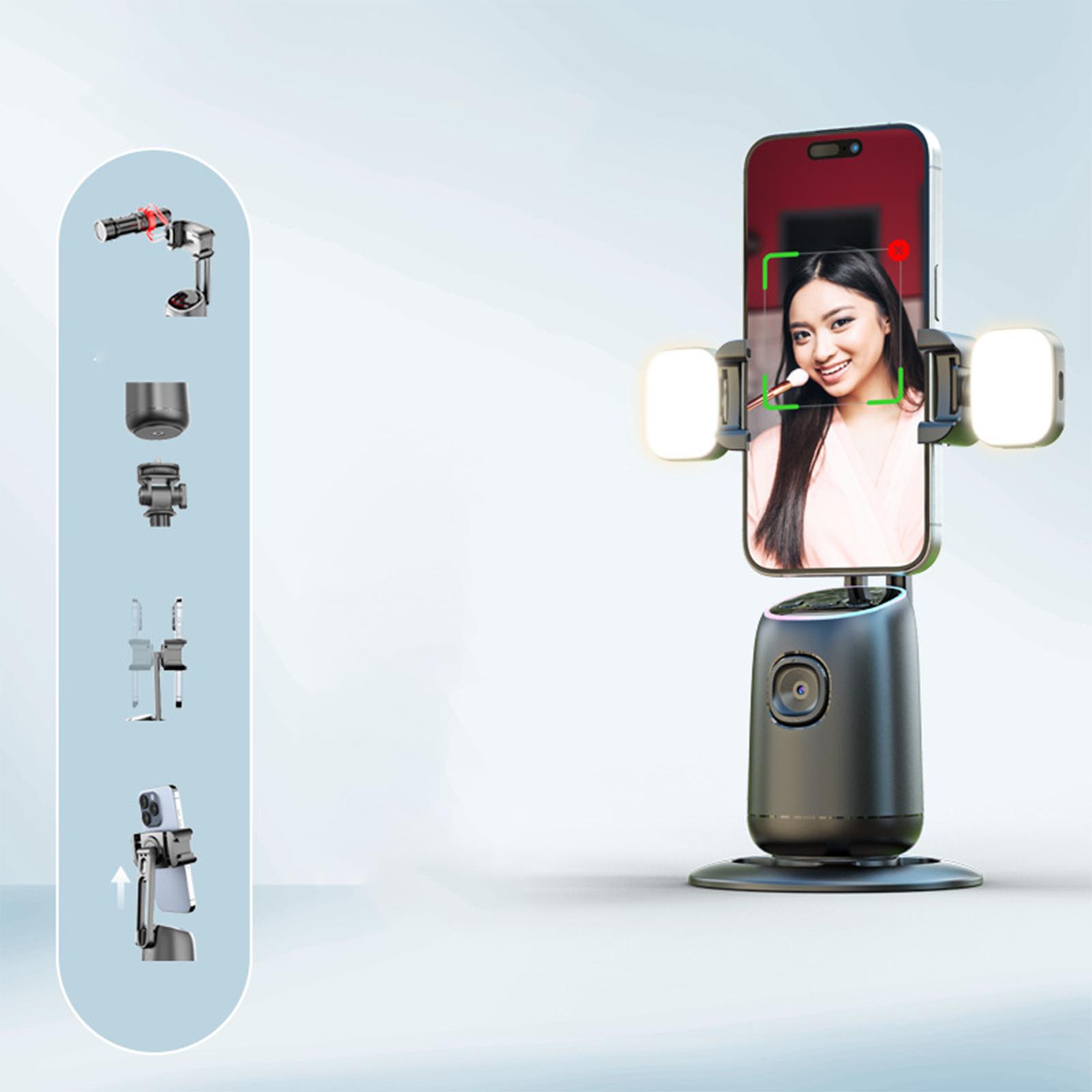 

Мобильный настольный карданный стабилизатор с интеллектуальным искусственным интеллектом, полностью автоматическая прямая трансляция на 360° Two-Light Version чёрный