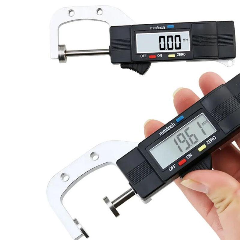 Digitale Dickenmessgeräte Mini Tragbares horizontales elektronisches Dickenmessgerät Messwerkzeug 0-25,4 mm Messschieber 0,01 mm Auflösung