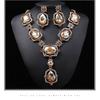 European and American New Exaggerated Retro Necklace Set Oversized Personalized Collarbone Chain Female Alloy Inlaid with Gemstones
