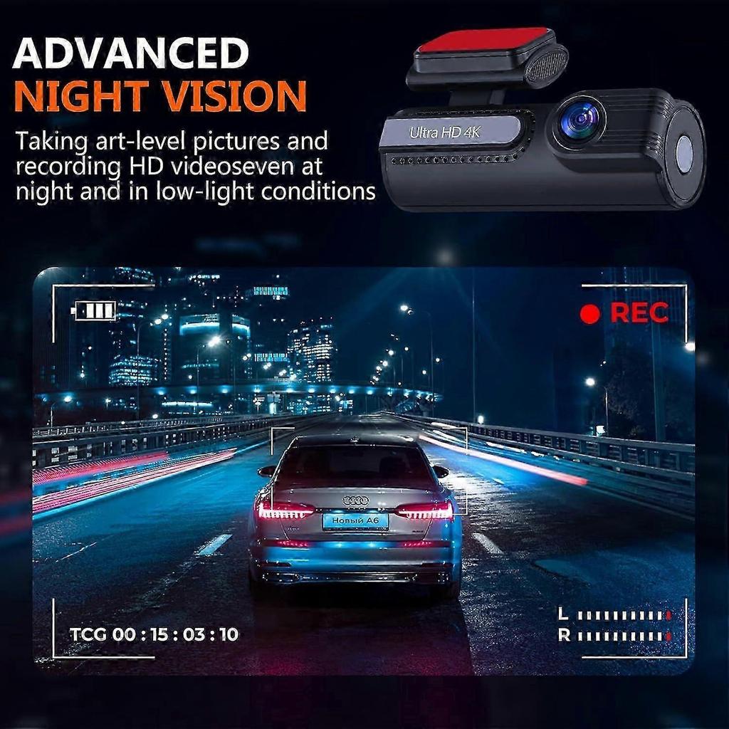 4K Dash Cam Front and Rear,5G Wi-Fi & GPS Dash Camera for Cars, Mini Dashcam with 64GB SD