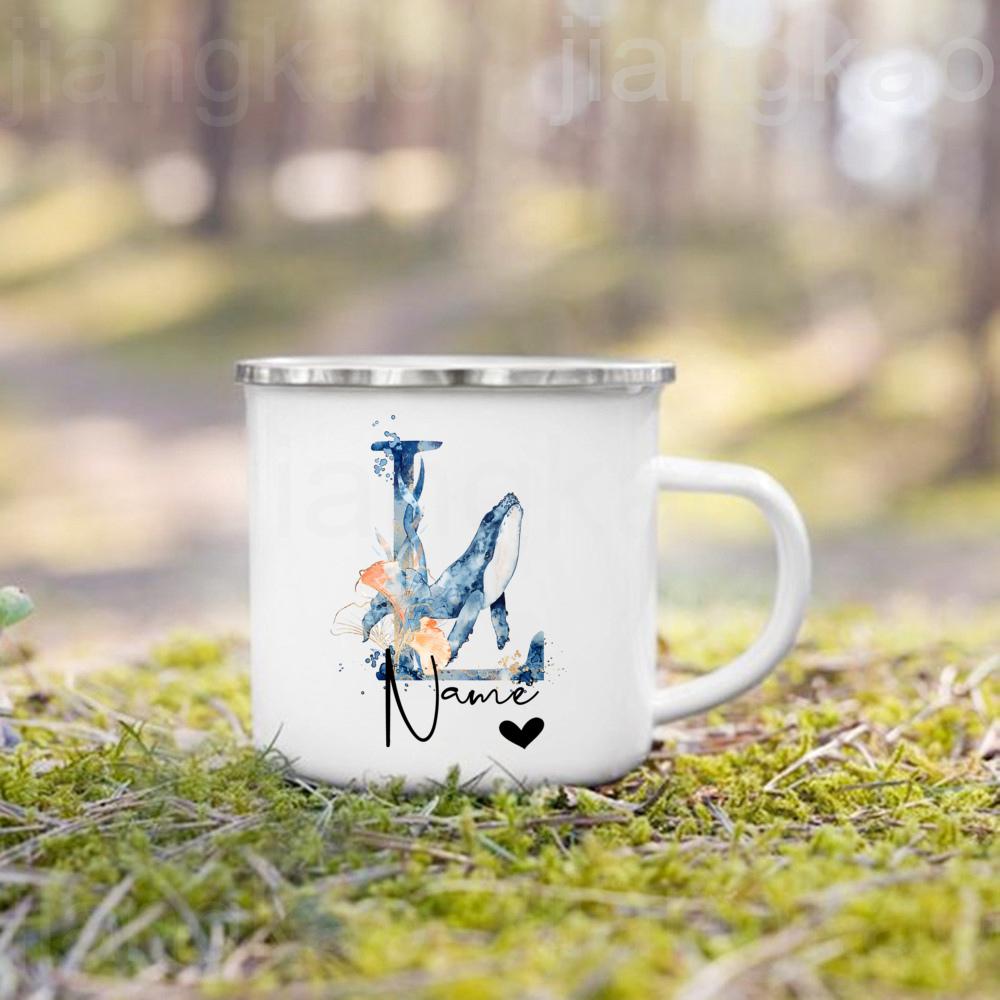 Personalized Mug for Kids Hot Chocolate Ocean Animal with Name Mug for Boys Kids Handle Mugs Birthday Party Favors Children Gift
