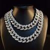 European Hip Hop Domineering 20mm Exaggerated Cuban Full Diamond Necklace Male Daikin Chain Miami Fashion Classy Cuban Link Chain