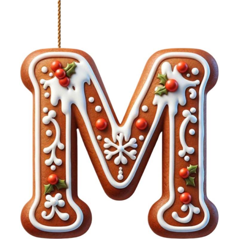 Acrylic A to Z Letters Ornaments, 26 Letter Creative Christmas Tree Decoration Pendant, Hanging 2D Flat Alphabet Letters Decor