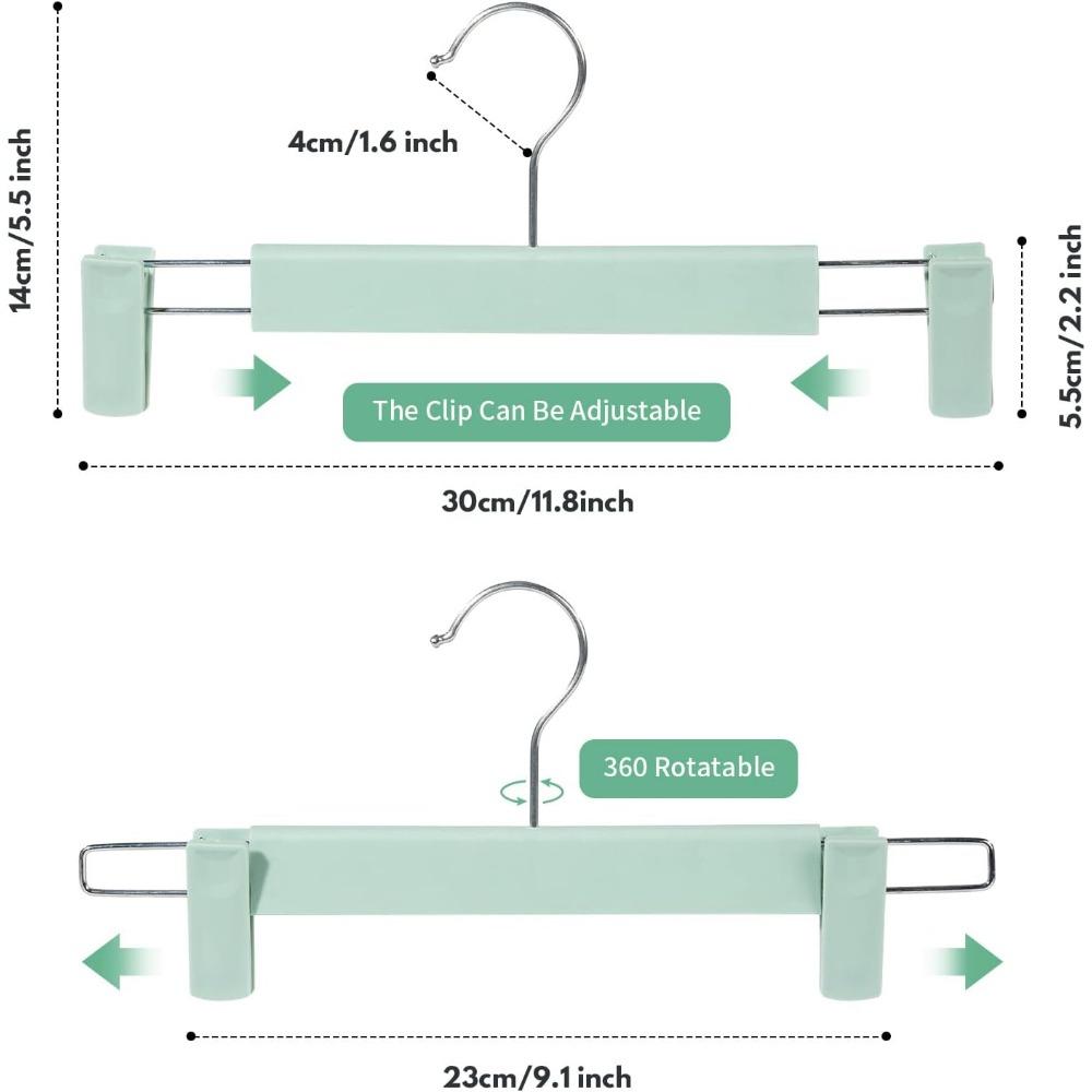 Věšáky na kalhoty s klipy, Věšáky na sukně, Otočné háčky o 360°, Prostorově úsporné věšáky na kalhoty, sukně, oblečení, džíny