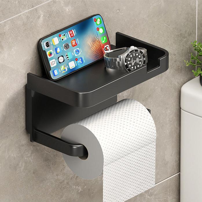 

1шт клейкий настенный держатель для туалетной бумаги без сверления с полкой для хранения double-deck чёрный