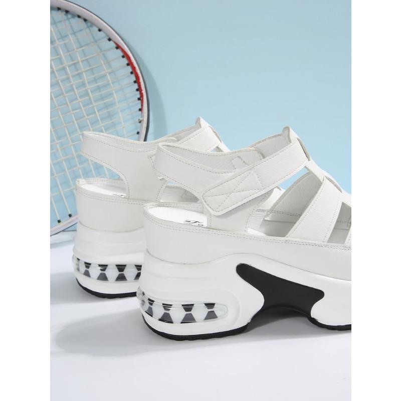 Plus Size Women's Summer New Arrival Open-Toe Platform Sandals with Air Cushion Thick Sole and Velcro Closure