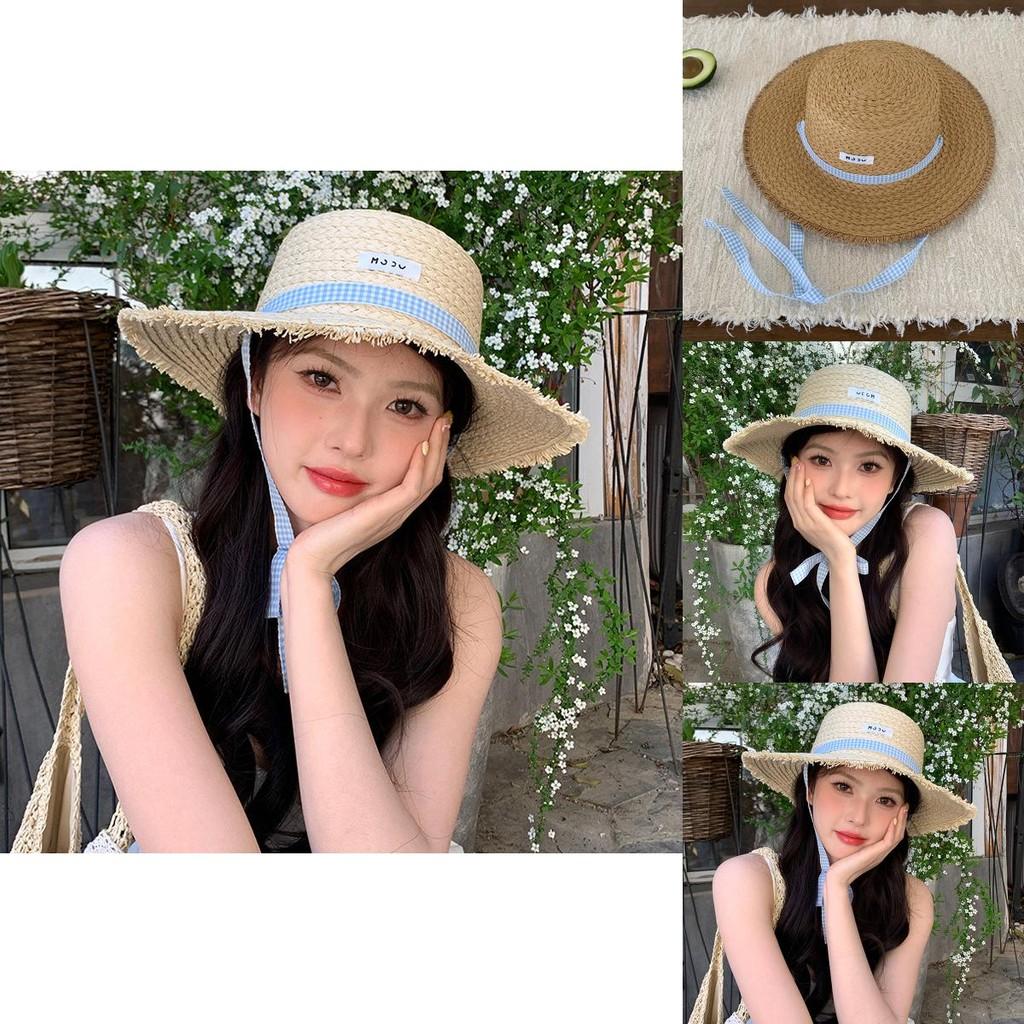Summer Stylish Wide Brim Straw Hat For Women With Sweet Cute Design Ideal For Beach