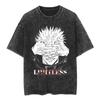 Jujutsu Kaisen Gojo Satoru Manga Panel Japanese Text Vintage Washed T Shirt Summer Graphic Tee for Men Women