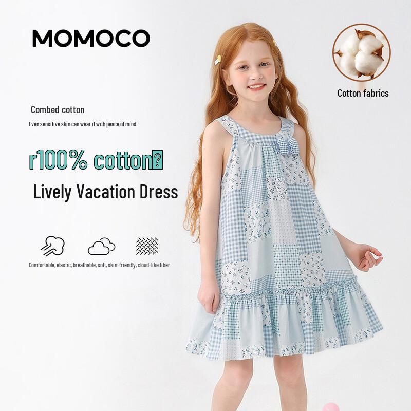 MOMOCO Girls' Trendy Versatile A-Line Dress