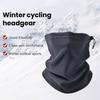 Winter Multifunctional All In 1 Polar Fleece Neck Gaiter Solid Color Face Guard Drawstring Design Thick Cycling Headwear Running Sport Scarf