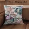 2D Floral 3D-Embossed Pattern Throw Pillow Covers Pattern Cushion Cover Suitable For Sofa Bedroom Car Pillow Cover