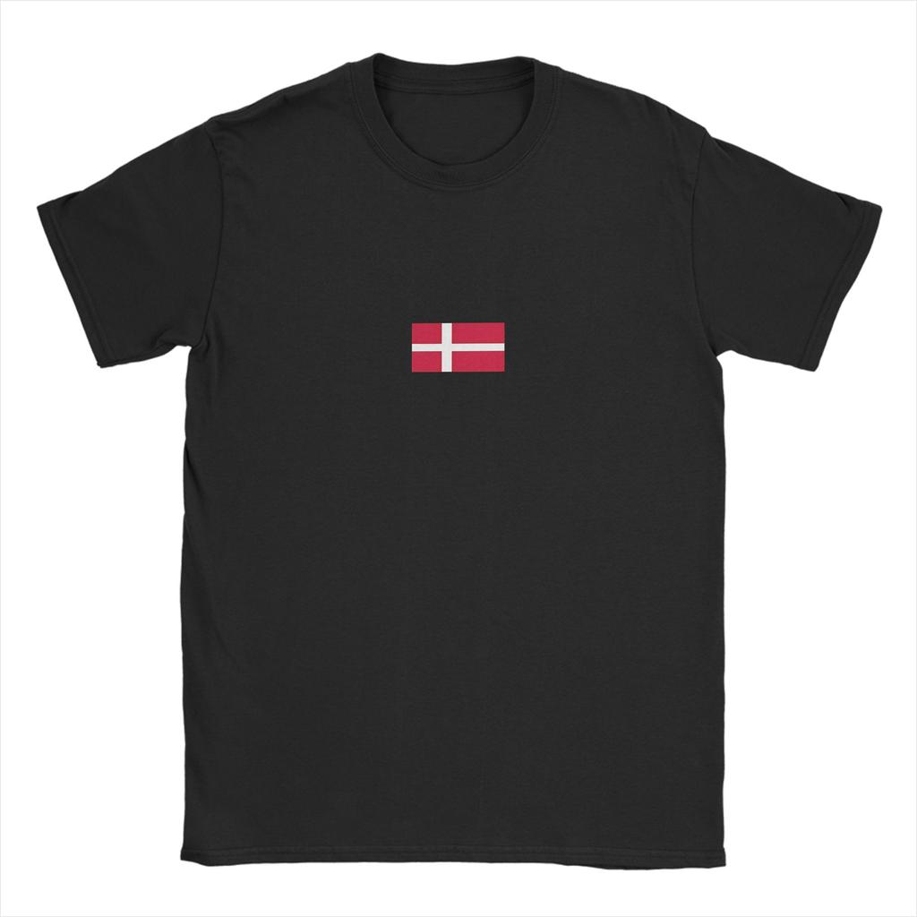 Men Flag of Denmark T Shirts Cotton Clothing Leisure Short Sleeve Crew Neck Tees Plus Size TShirts
