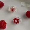 Vintage Bohemian Crystal Beaded Flower Elastic Ring Handmade Woven Rice Beads Flower Ring for Women Girls Party Gift Jewelry