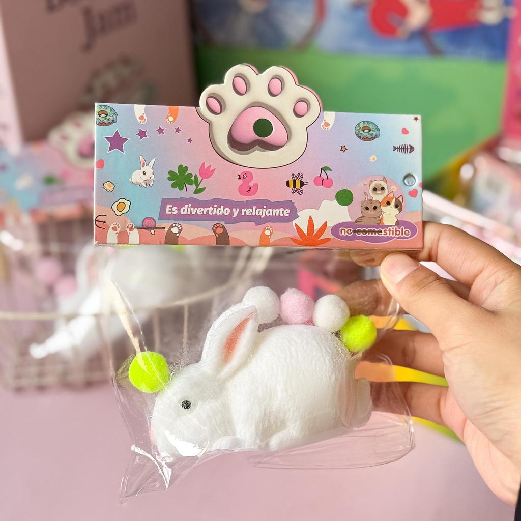 Big White Rabbit Soft Squeeze Toy - Stress Relief for Kids & Students