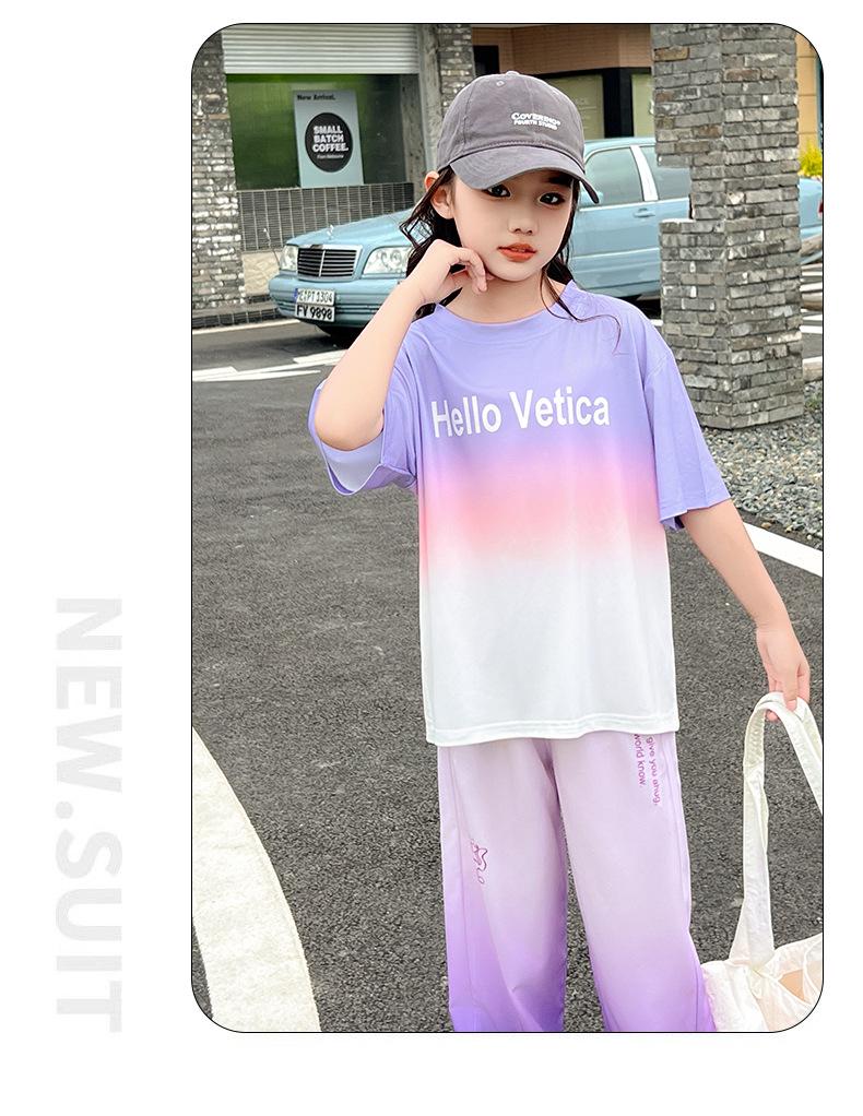 Girls' Trendy Summer Street Style Set, Sporty Fashion for Ages 8-9