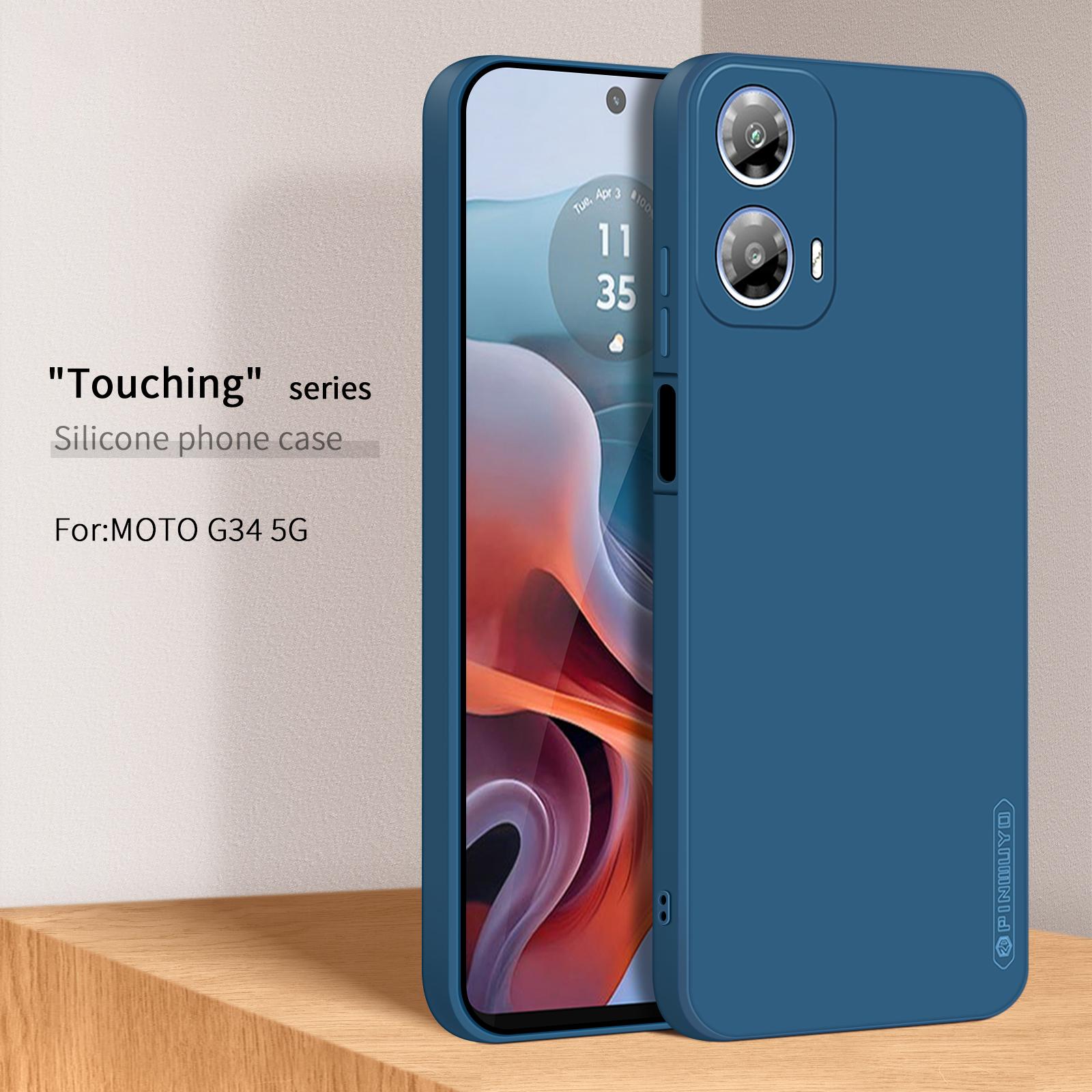 

PINWUYO JK Touching Series For Motorola Moto G45 5G/G34 5G Case TPU Phone Cover Silky-Soft Touch Navy Blue