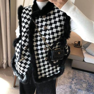Vest for Women Cotton Autumn Winter Sleeveless Tops Knitted Sweater Vest Oversize Thickened Down Casual V-neck Vest