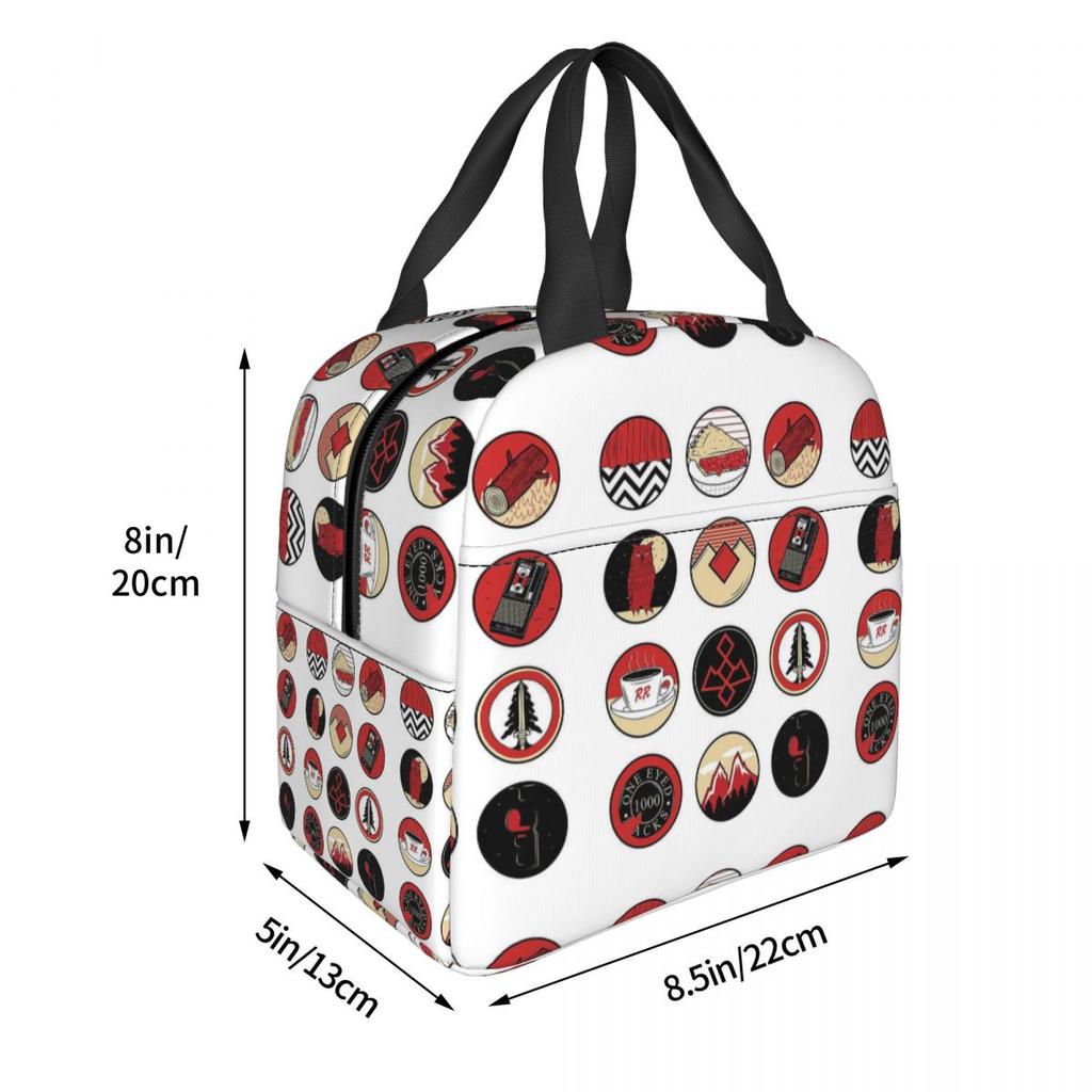 Twin Peaks Red Room Insulated Lunch Bag for Women Children Portable Food Boxes Thermal Lunch Box Tote