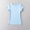 European & American Slim Fit High-Elastic Short-Sleeve T-Shirt: Breathable, Figure-Flattering, Petite Base Top