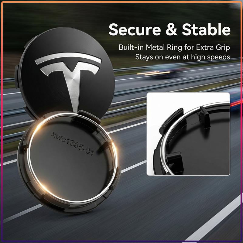 4Pcs 56MM Car Emblem Wheel Center Hub Cap Covers Auto Rim Cover For Tesla Model S Model X Model Y Model 3 Roadster SpaceX Accessory