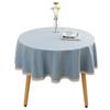 Waterproof Oil-Resistant Round Tablecloth Dining Table Or Coffee Cotton-Linen Look Modern Minimalist With Lace Trim