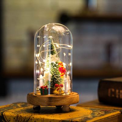 LED-Weihnachtsbaum in Glaskuppel, Weihnachtsbaum, kreative Tischdekoration, einzigartiges Geschenk für die Weihnachtsdekoration zu Hause im Innenbereich