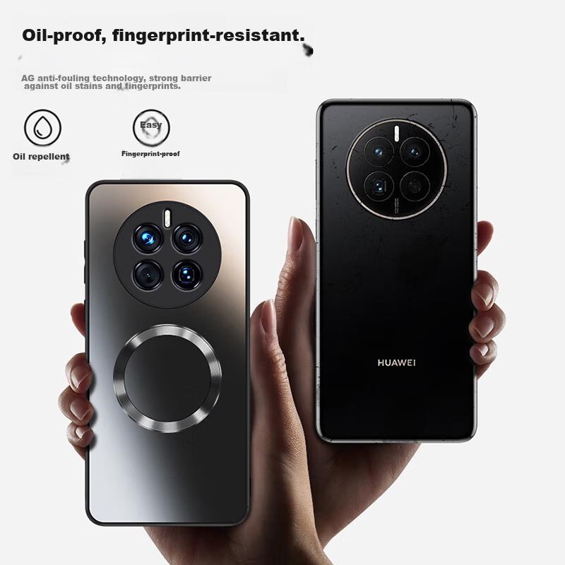 Phone Case for Huawei Mate50, Mate50/50e Protective Cover with Magnetic Charging, Ultra-Thin Frosted Full Protection Anti-Drop Case, Graphite Black