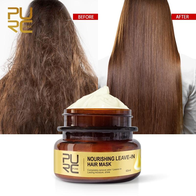 PURC Masque capillaire nourrissant sans rinçage Élimine complètement les odeurs Traitement capillaire brillant et hydratant durable