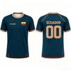 Maillots de l'équipe de football équatorienne, tailles enfants et adultes, vêtements de sport familiaux, imprimé bleu et blanc, tenues d'entraînement pour les passionnés de sport.