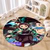 Classic Japanese-style Cartoon Demon Slayer Round Rug, Home Soft Decorative Anti-slip Yoga Mat and Chair Mat, Outdoor Floor Mat Carpet K14